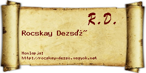 Rocskay Dezső névjegykártya