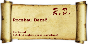 Rocskay Dezső névjegykártya